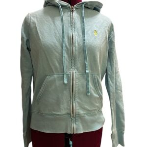 Polo zip up hoodie. Size M. Light blue color.